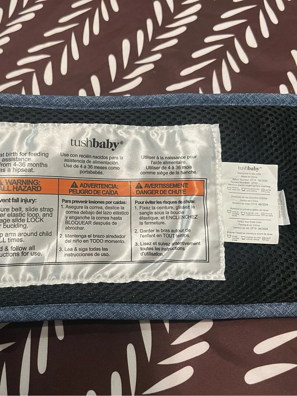 tushbaby Denim Blue Hip Carrier INCLUDING Waistband Extender